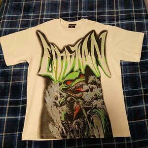 Loudian White Tee with Green and Black Graphic